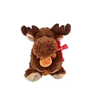 Plush Moose Hugging Baby Moose Stuffed Animal By Creature Comforts Brown Maple